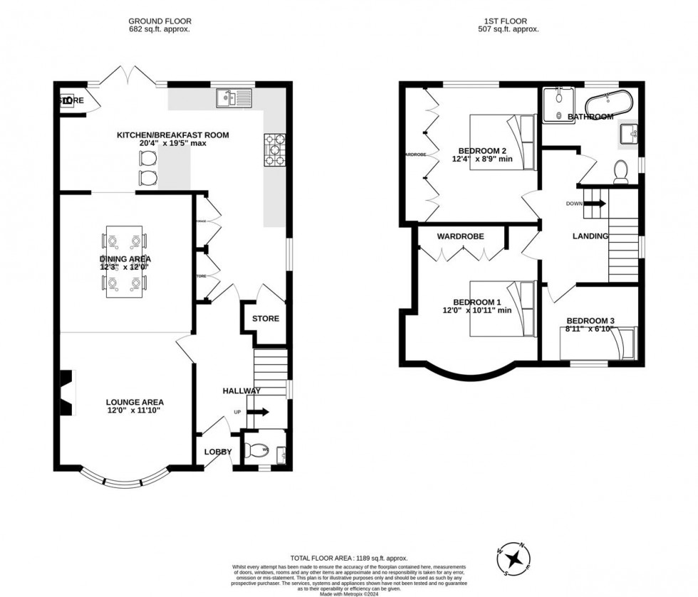Floorplan for Hollybush Villas, Church Village